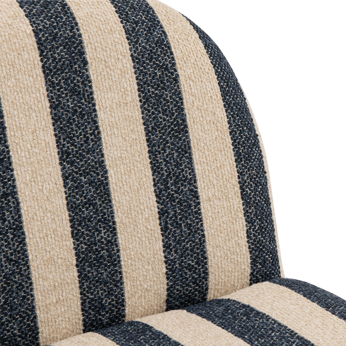 Fotel wypoczynkowy z pasowej tkaniny niebiesko-kremowej J-Line