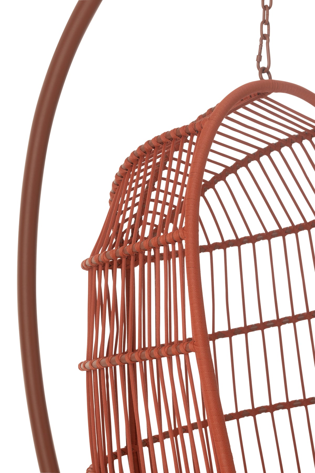 Krzesło wiszące Egga Metal/Lina Czerwone J-Line