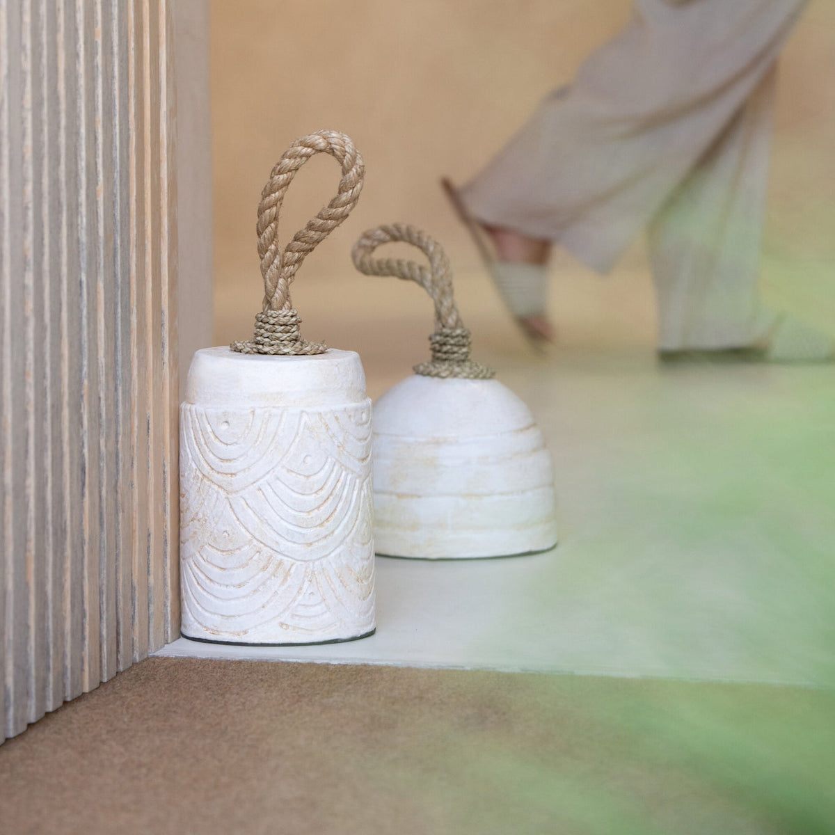 Stopka pod drzwi Terracotta Biała Zestaw 3 szt. J-Line