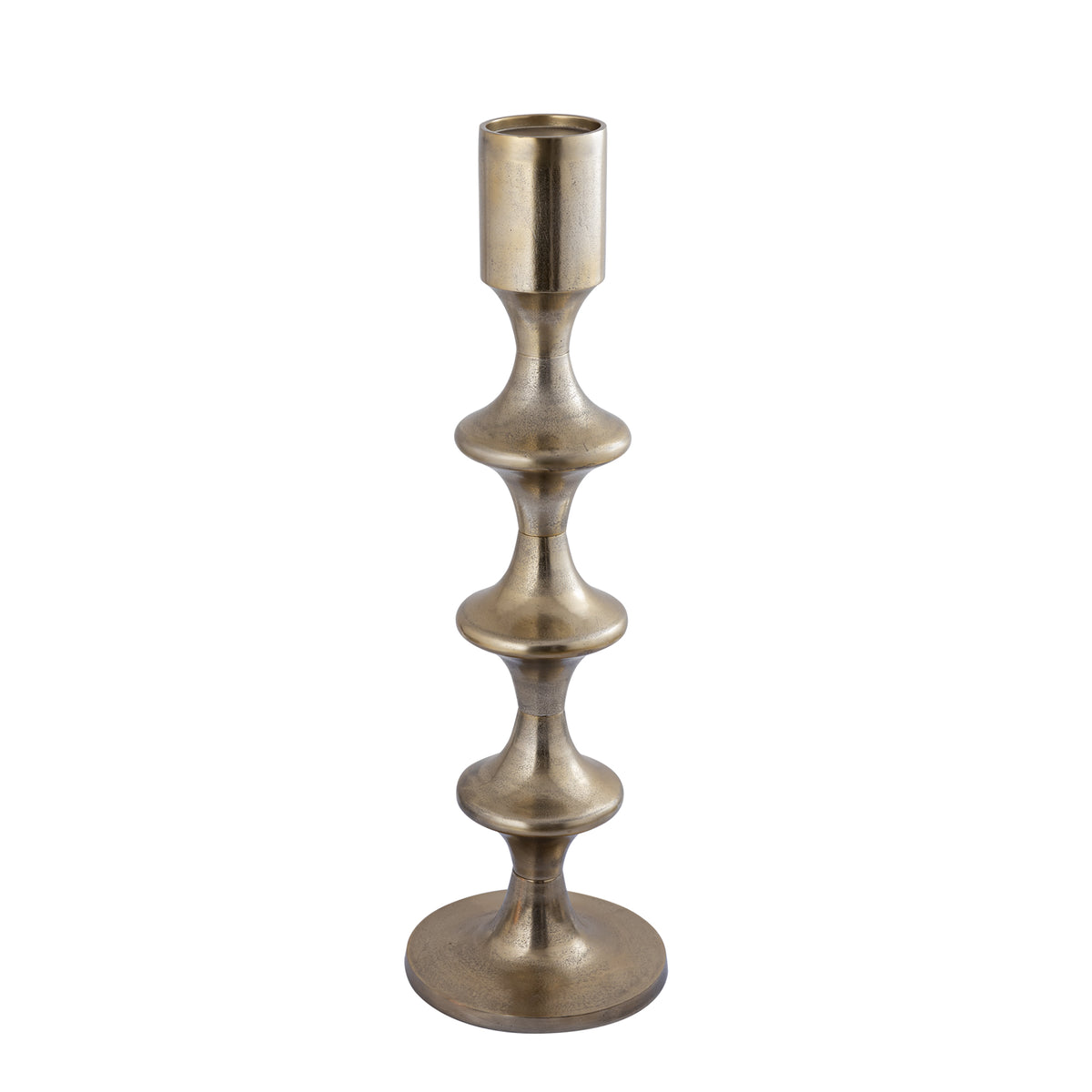 Taika Gold alu okrągły świecznik tabs H92cm PTMD