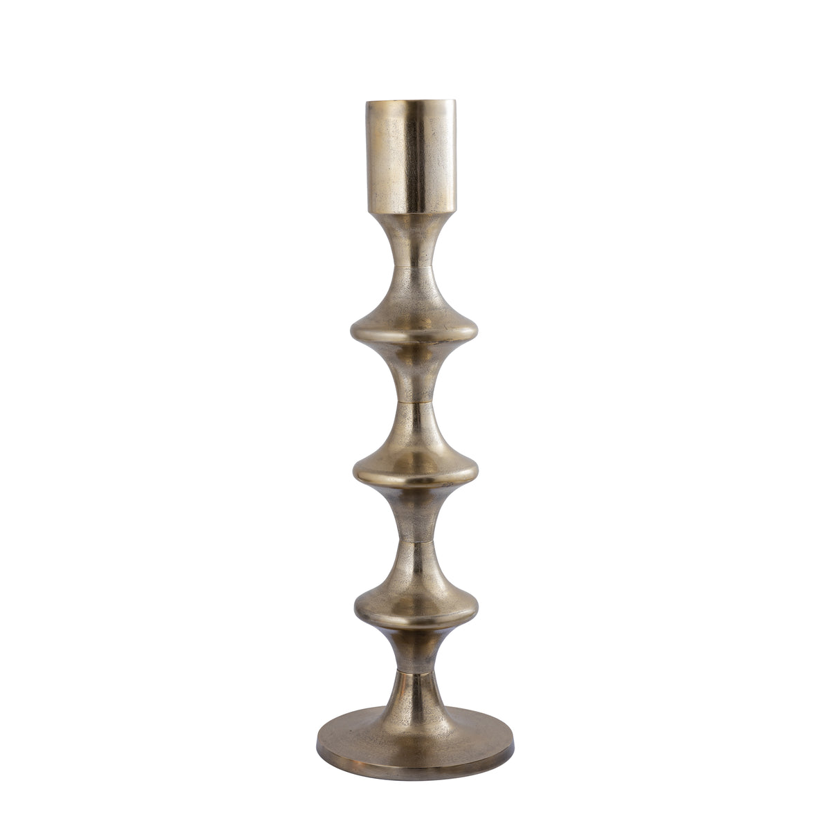 Taika Gold alu okrągły świecznik tabs H92cm PTMD