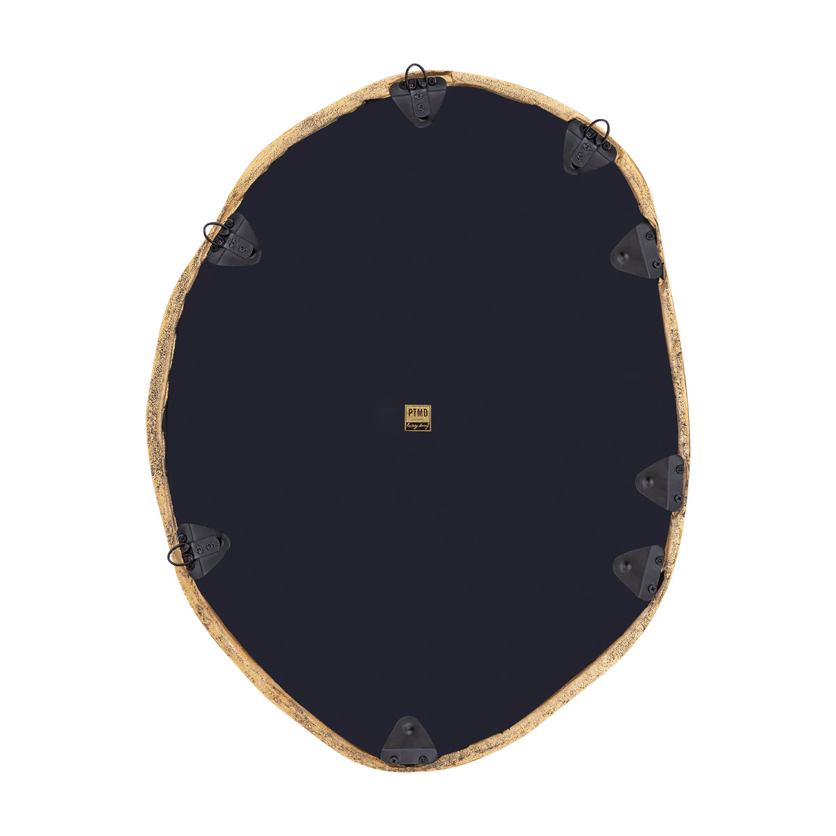 Lustro Paisley Brass o organicznym kształcie, okrągłe, 56 × 3 × 72 cm, PTMD