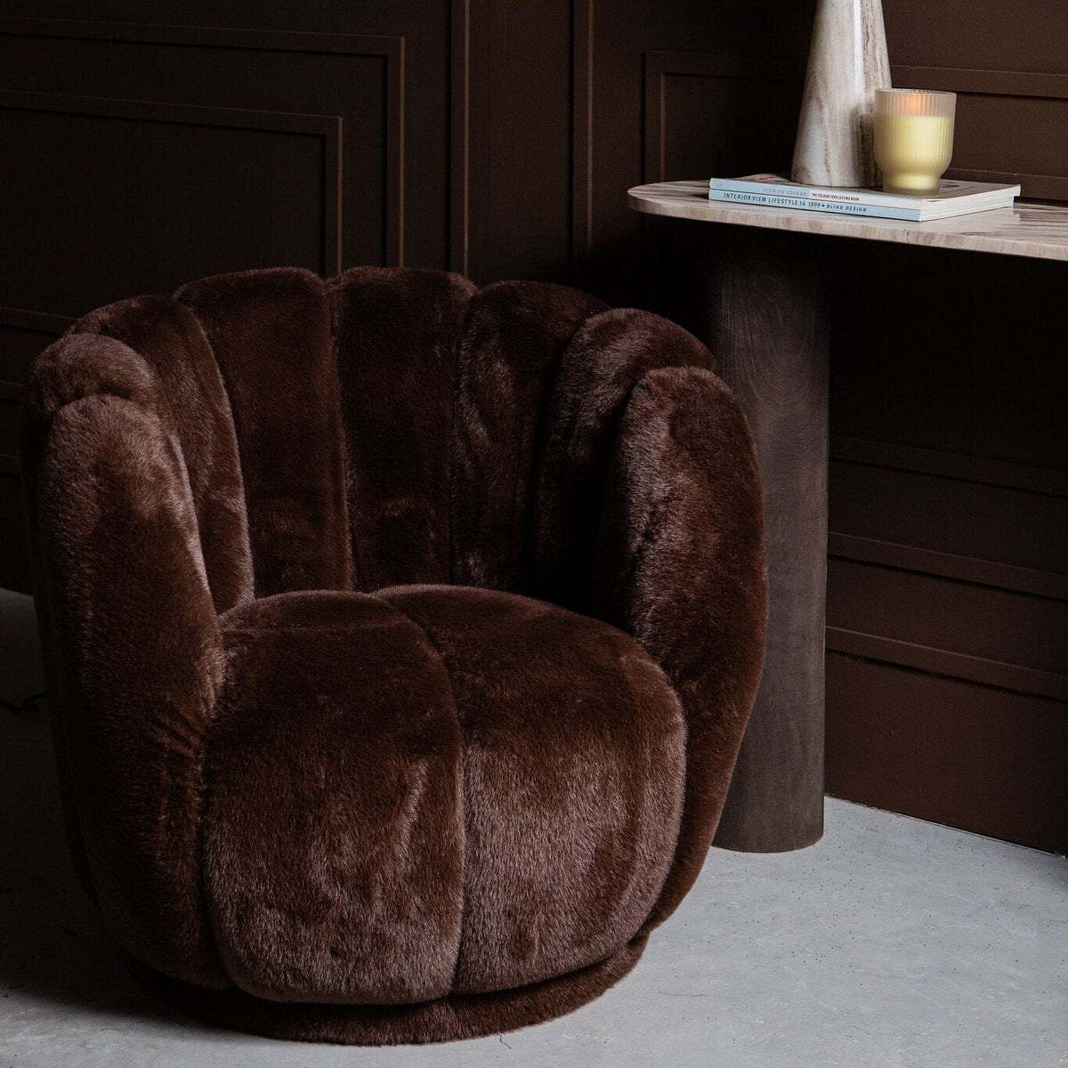 Fotel Furia Dark Brown Fur PTMD
