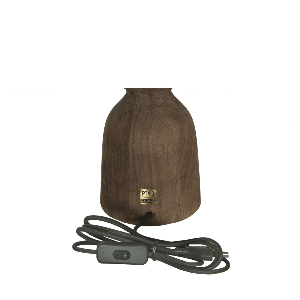 Lampa stołowa Elaine Brązowe Drewno Mango Okrągła Podstawa PTMD