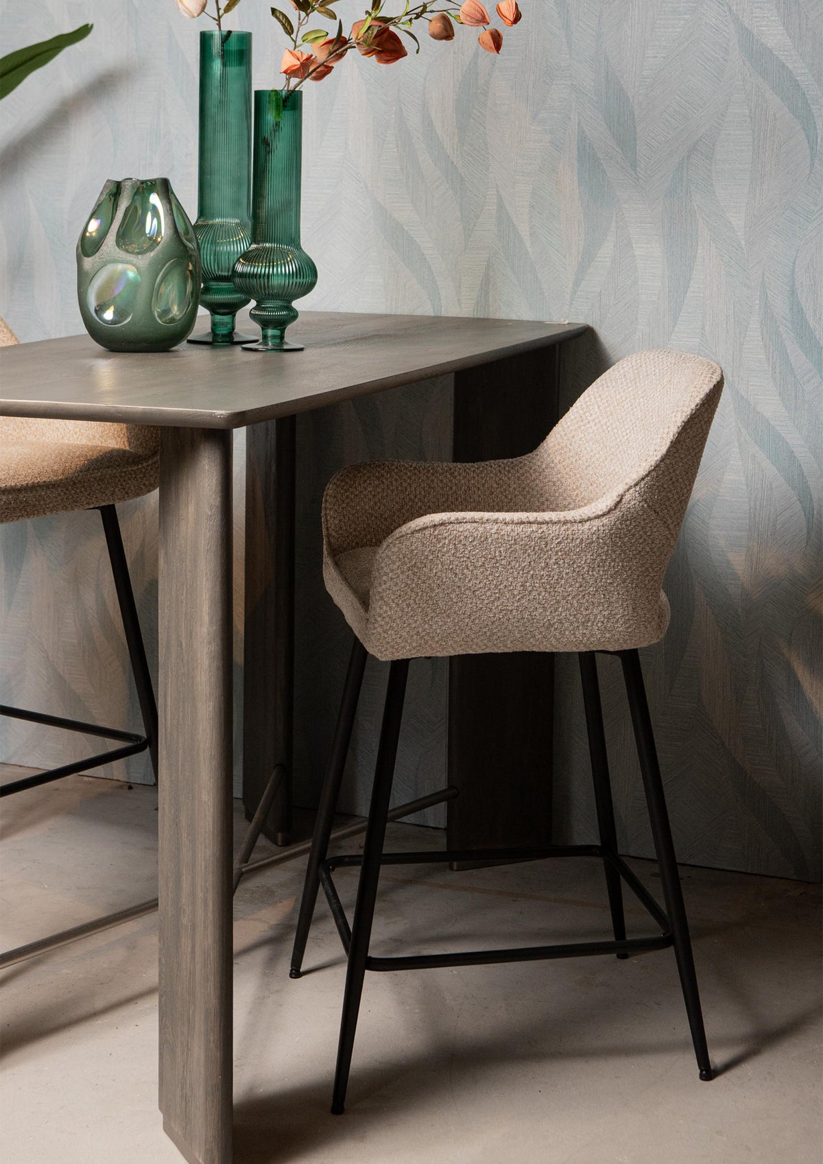 Zestaw 2 hokerów barowych Fal Low Opulence Beige PTMD