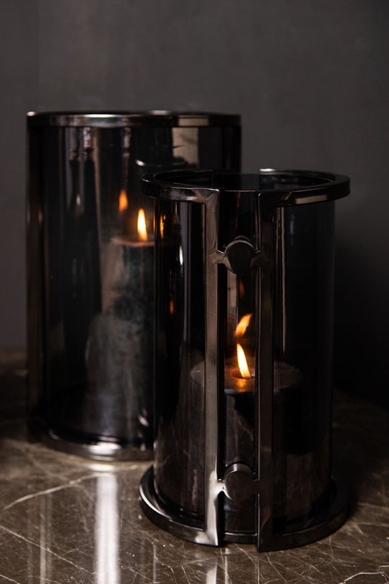 Lampion Jarie Gunmetal Rama ze stali nierdzewnej Small PTMD