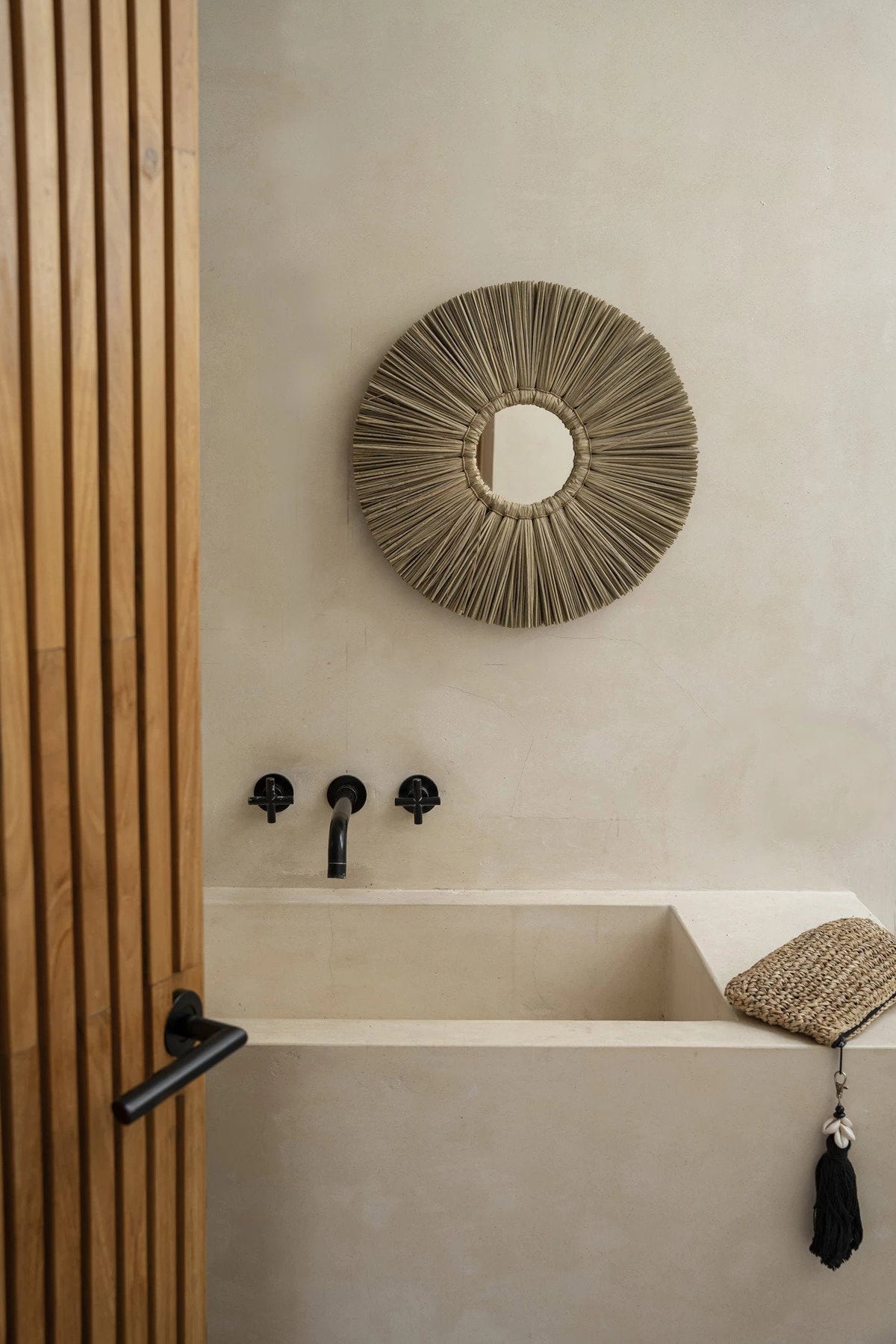 Lustro Alang Alang - Naturalne - S 35x35cm
