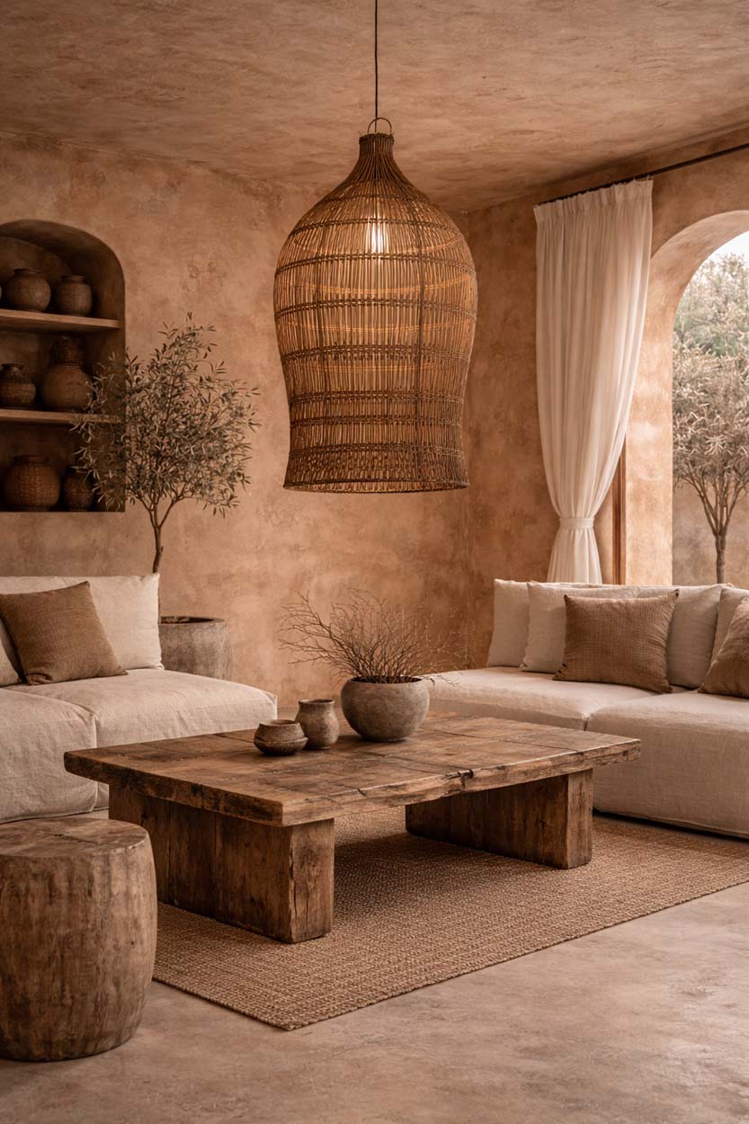 Lampa wisząca Woven Bell Ciemny Orzech XL Bazar Bizar