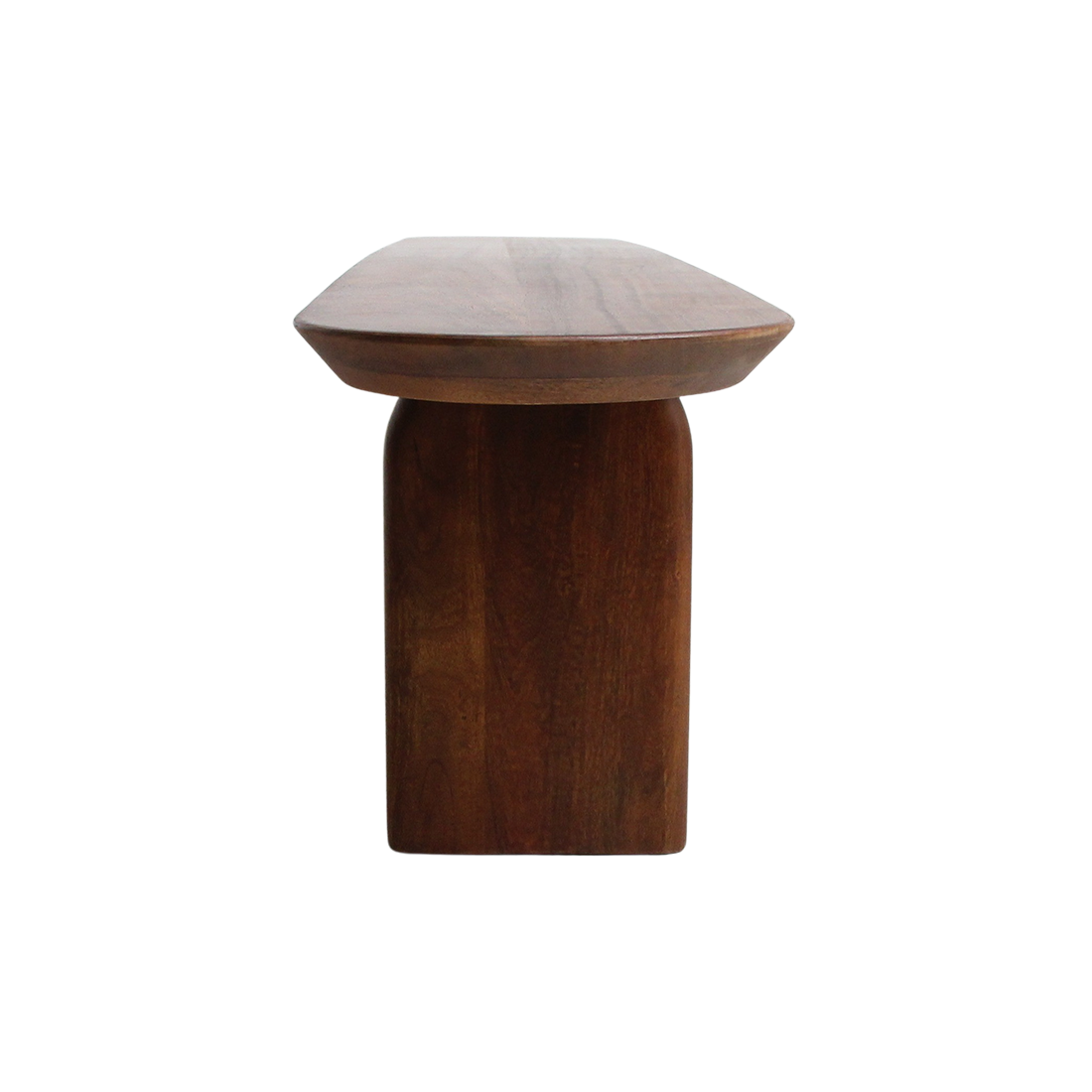 Ławka do jadalni Bullnose z brązowego drewna mango 180 cm Raw Materials