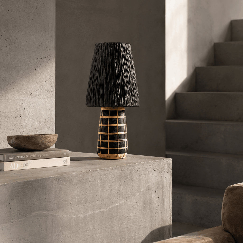 Lampa stołowa Naxos - Czarna Naturalna Bazar Bizarre
