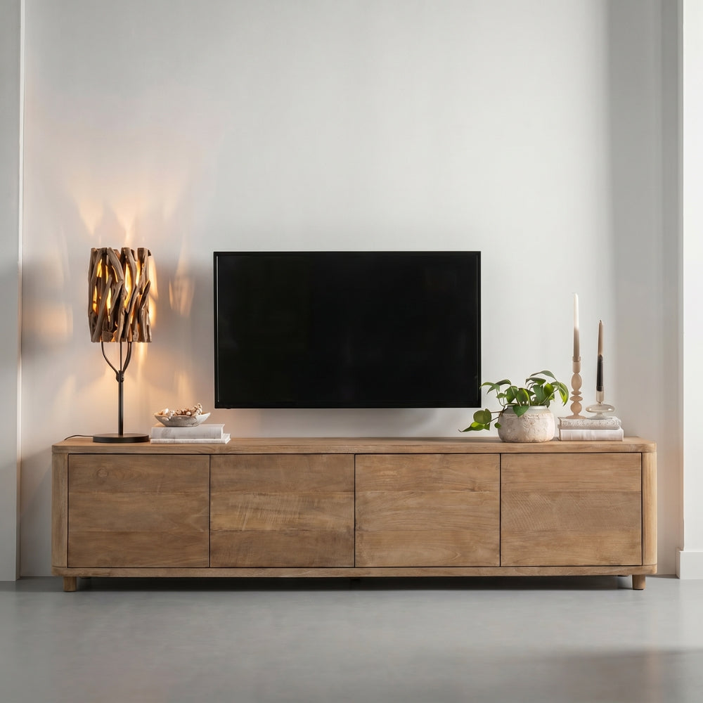 DTP Home Szafka RTV Nova Large z blatem z drewna tekkowego