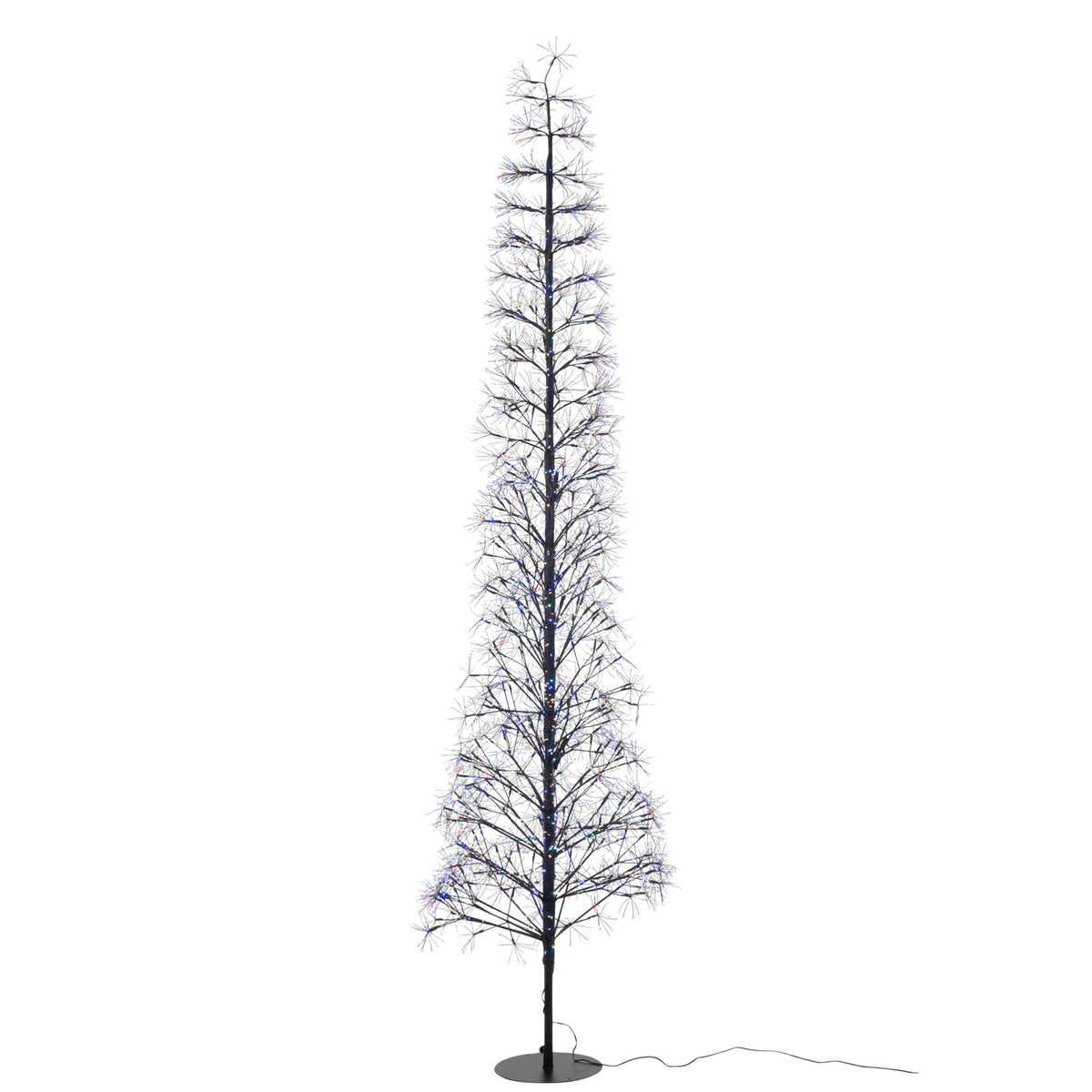 Choinka LED Wielokolorowe Światła Żelazo Czarna Ekstra Duża H240cm J-Line