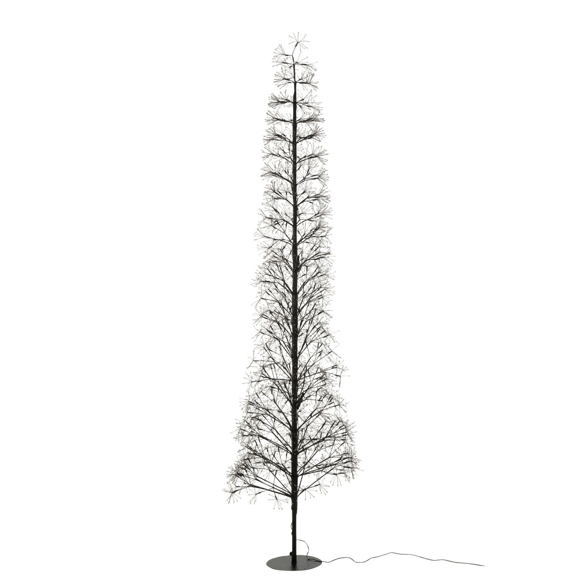 Choinka LED Wielokolorowe Światła Żelazo Czarna Ekstra Duża H240cm J-Line