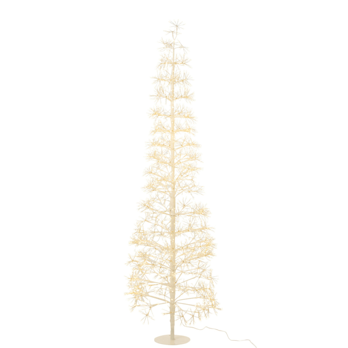 Choinka LED Ciepłe Białe Światła Metal Biała Duża H180cm J-Line
