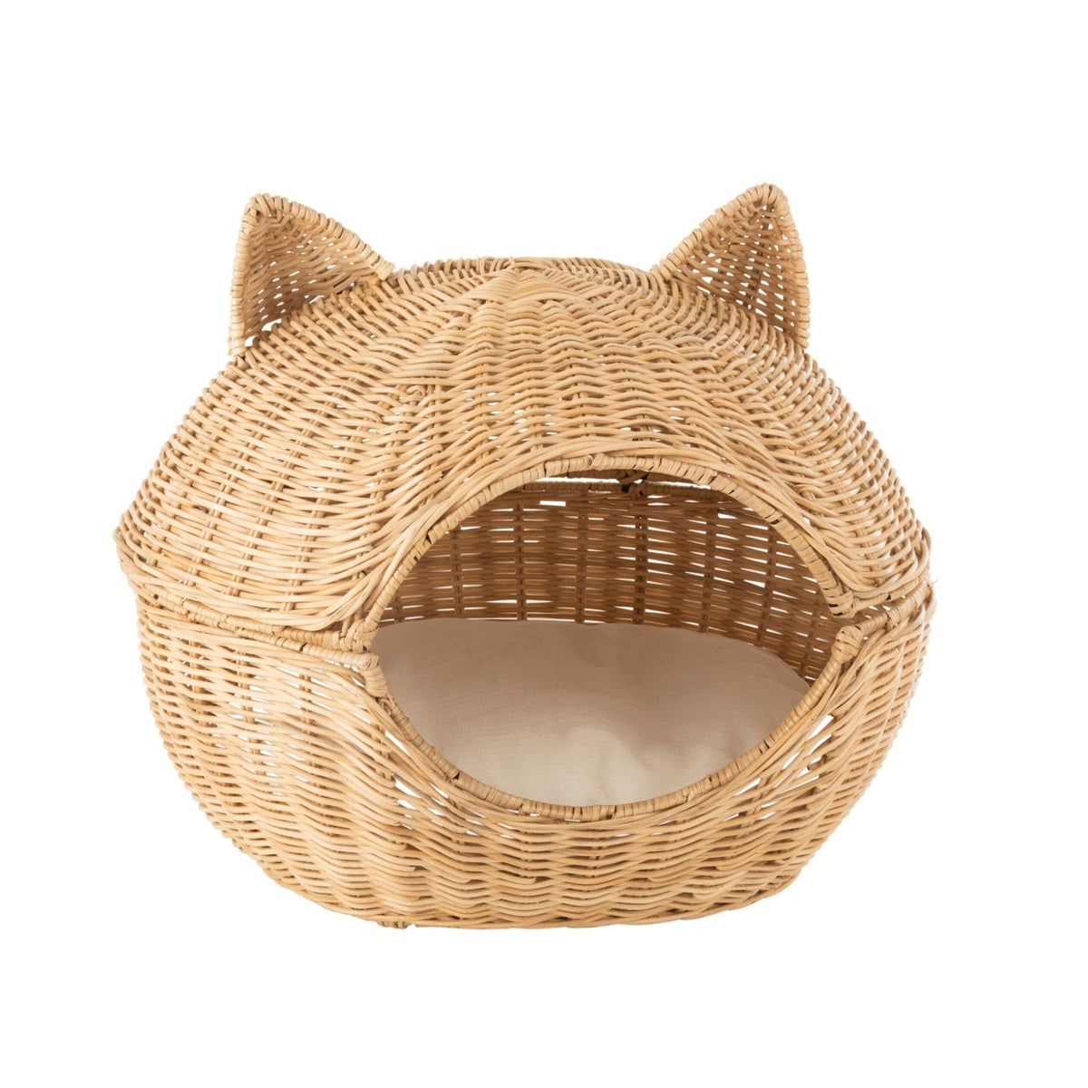 Koszyk dla kota + poduszka, rattan jasny naturalny J-Line