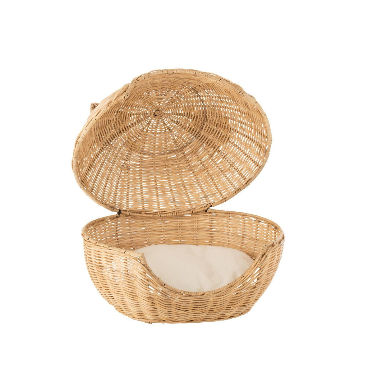 Koszyk dla kota + poduszka, rattan jasny naturalny J-Line