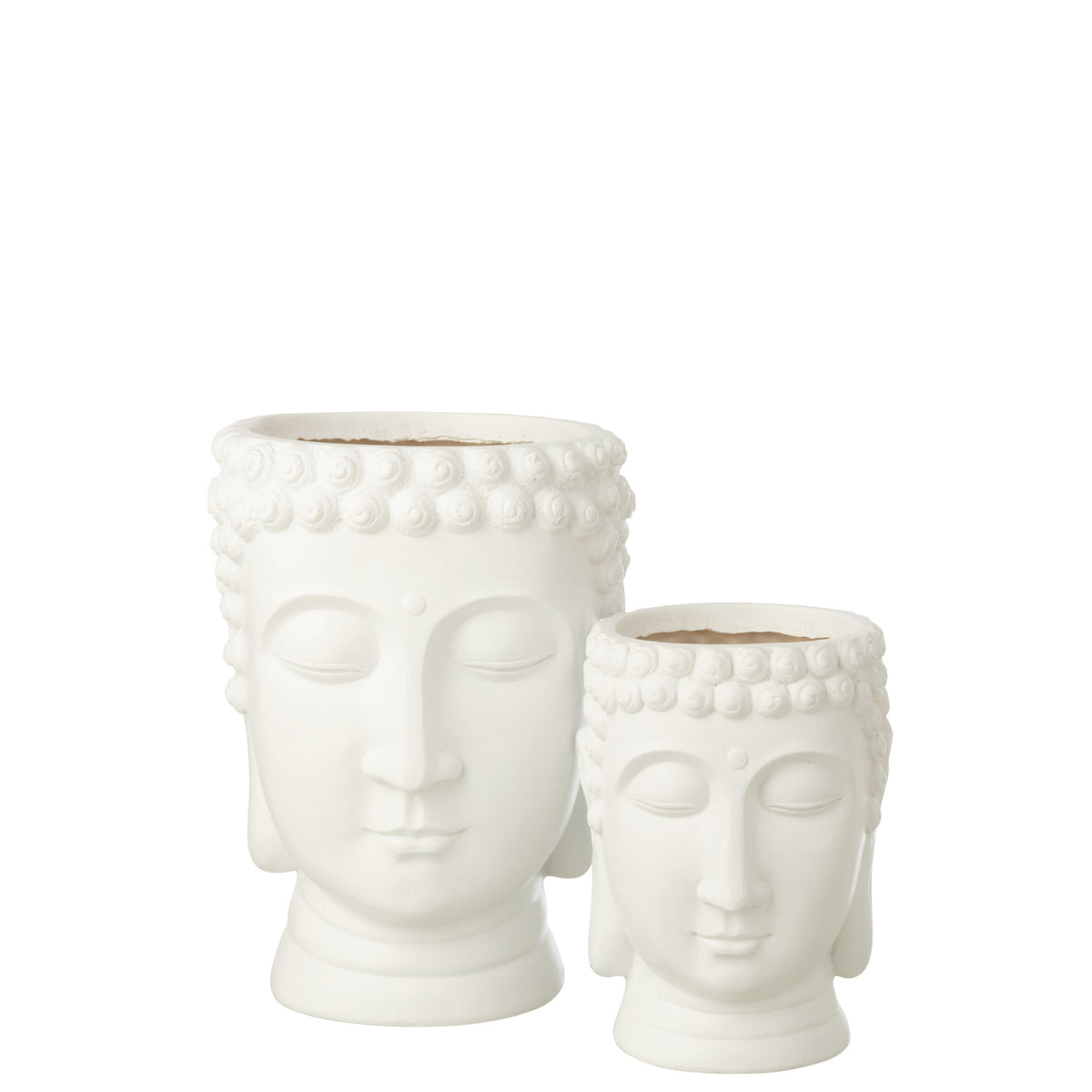 Doniczka Budda Polyresin Biała Duża J-Line