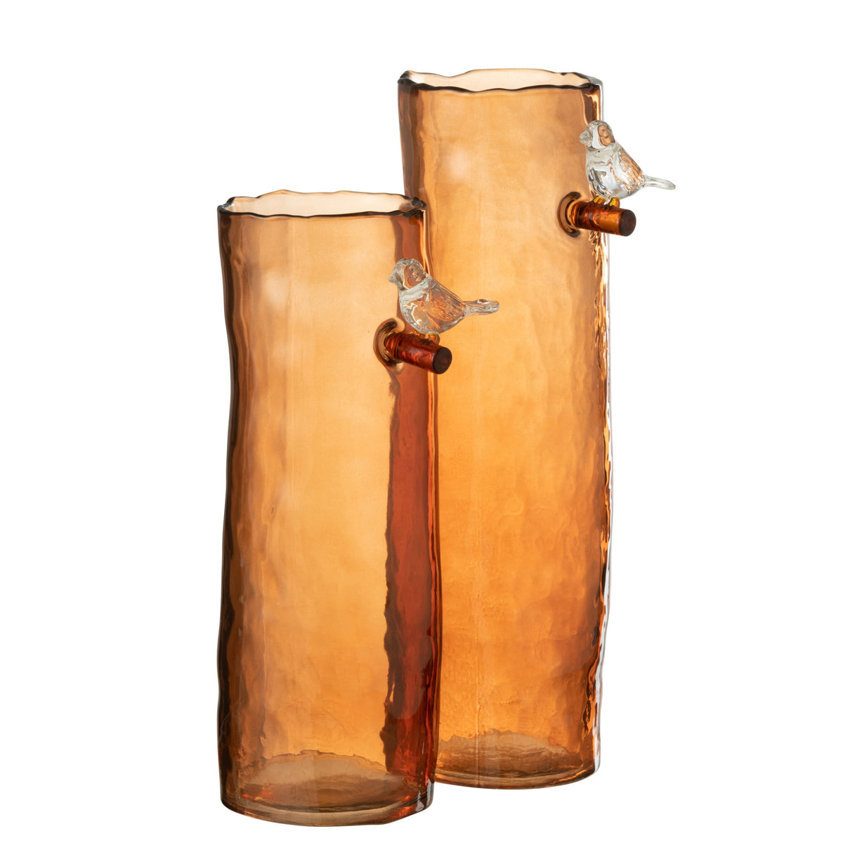 Wazon Długi Ptak - Szkło - Pomarańczowy - Duży - 32 cm Wysokość J-Line