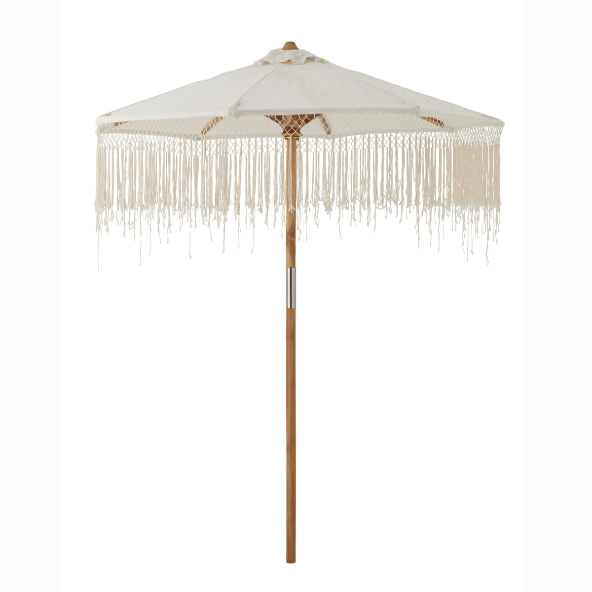 Parasol Makramowy Drewniany Ecru 200x250cm J-Line