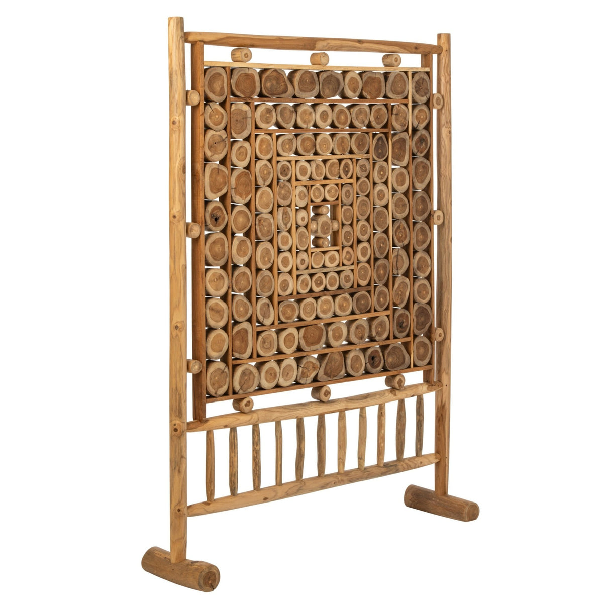Parawan pokoju Plasterki drewna Teak Surowy J-Line