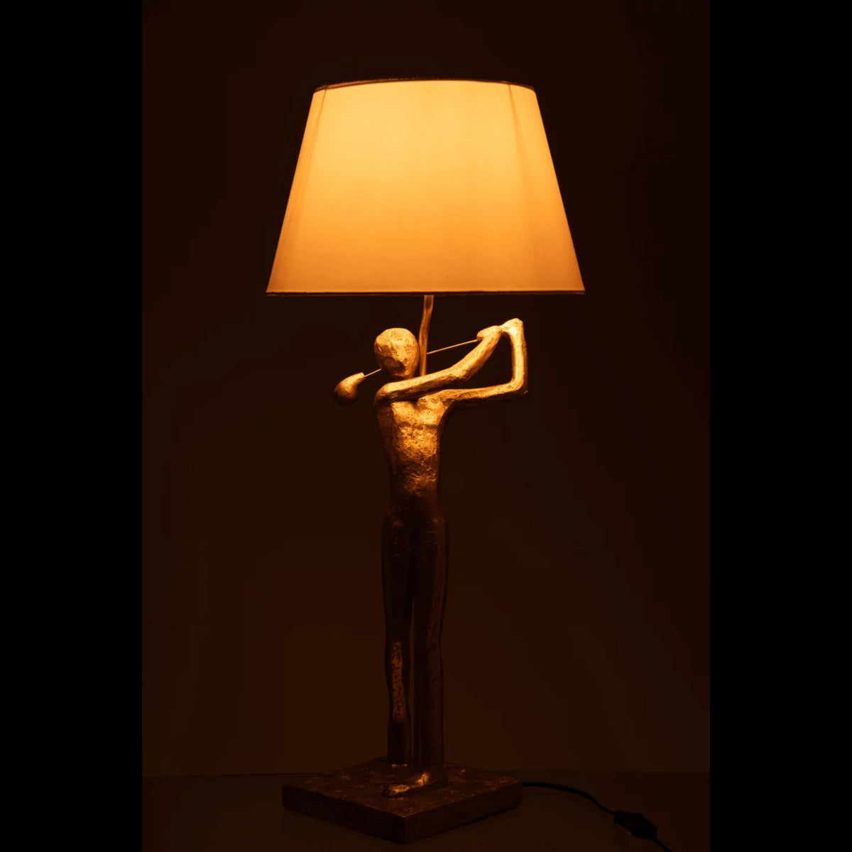 Lampa stołowa Golfer Żywica Złota J-Line