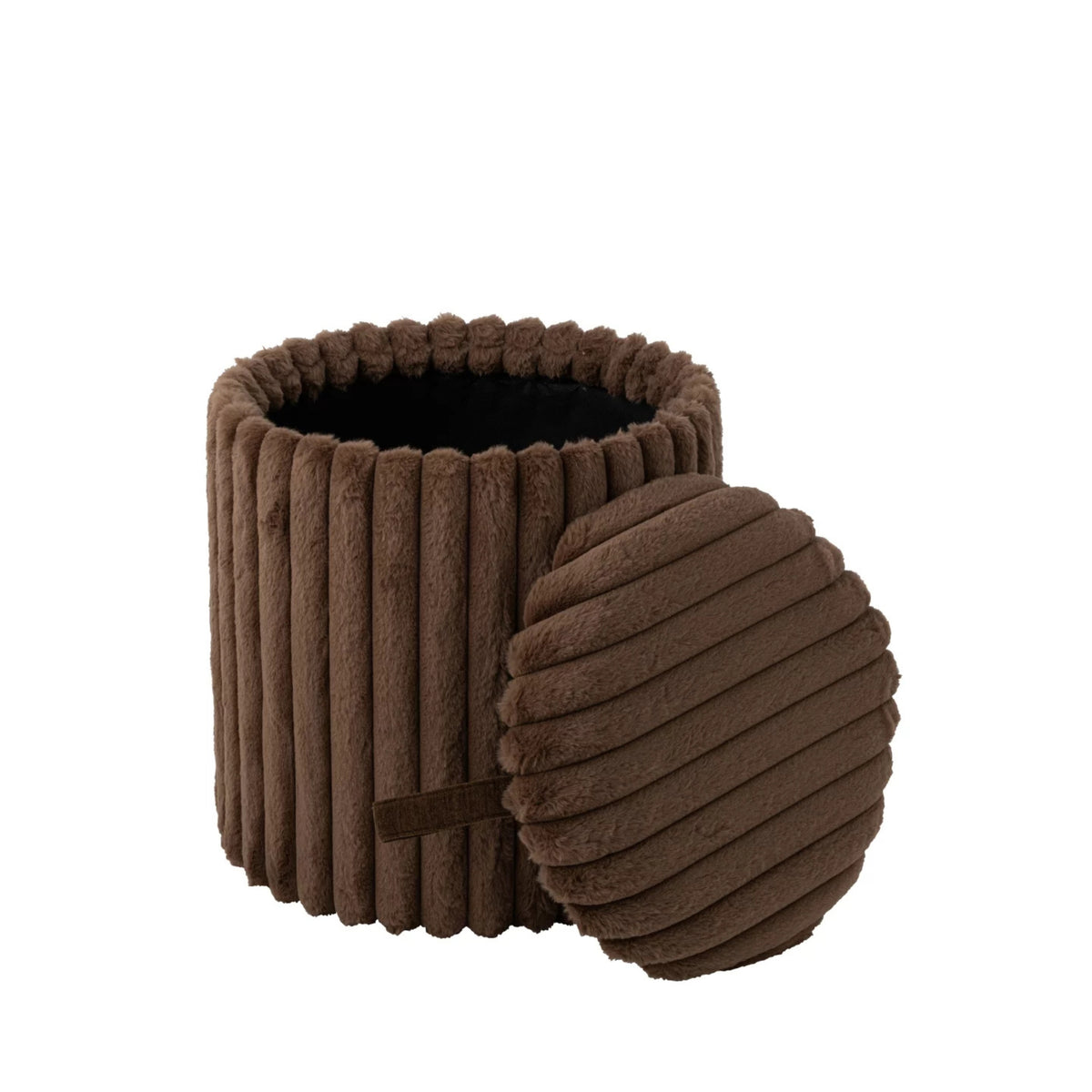 Pufa + pokrywa żebrowana MDF brązowa J-Line