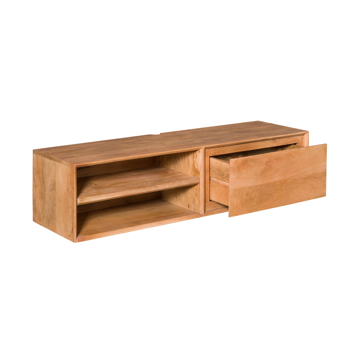 Zawieszana szafka RTV Ambiance Naturalne drewno mango 120cm Starfurn