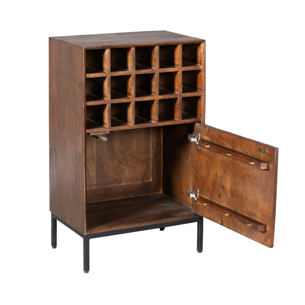 Szafka na wino Madison Drewno mango Brązowa 55cm Starfurn