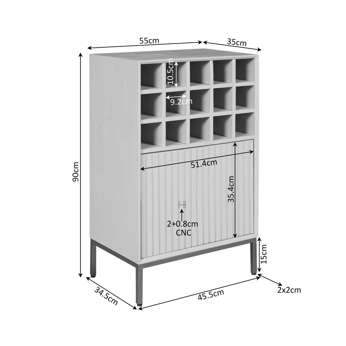 Szafka na wino Madison Drewno mango Brązowa 55cm Starfurn