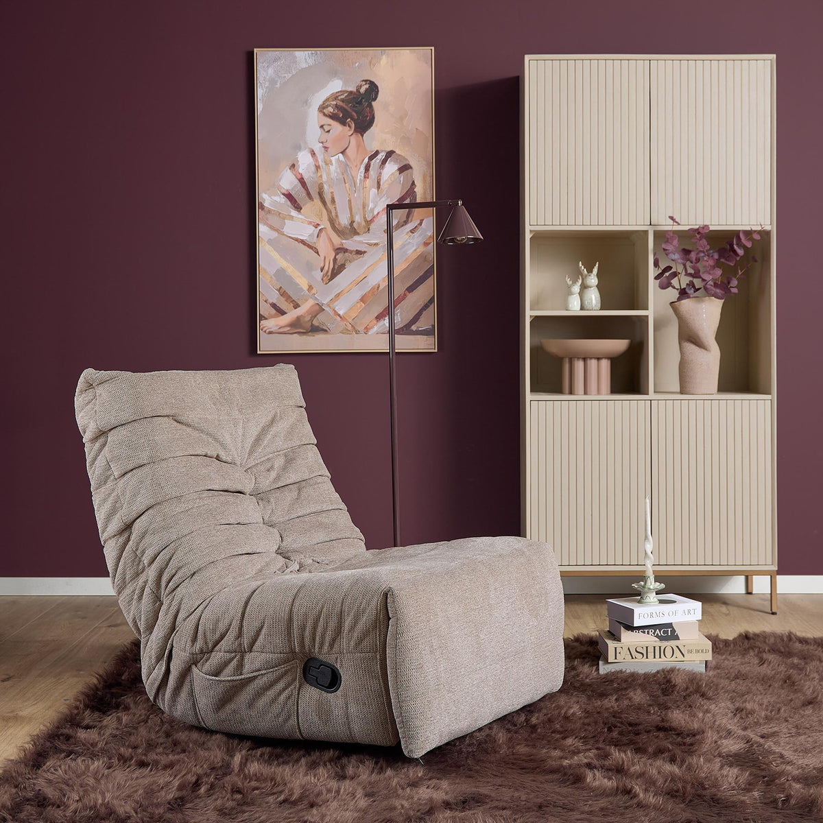 Fotel rozkładany Zen Tkanina Taupe Starfurn