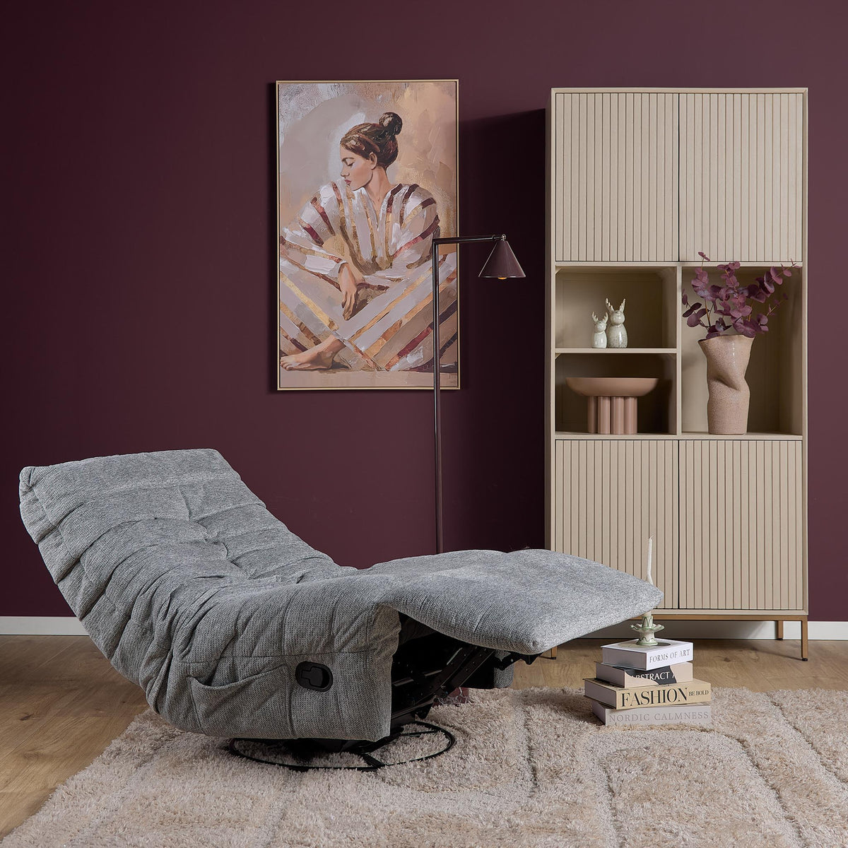 Fotel relaksacyjny Zen Tkanina Szara Starfurn