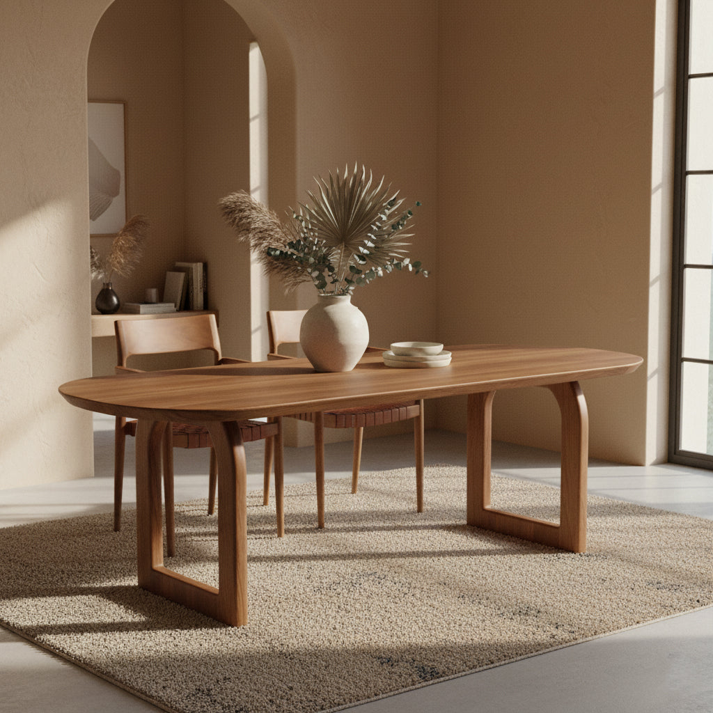 Stół jadalniany Bullnose Open Brązowy 180cm Raw Materials