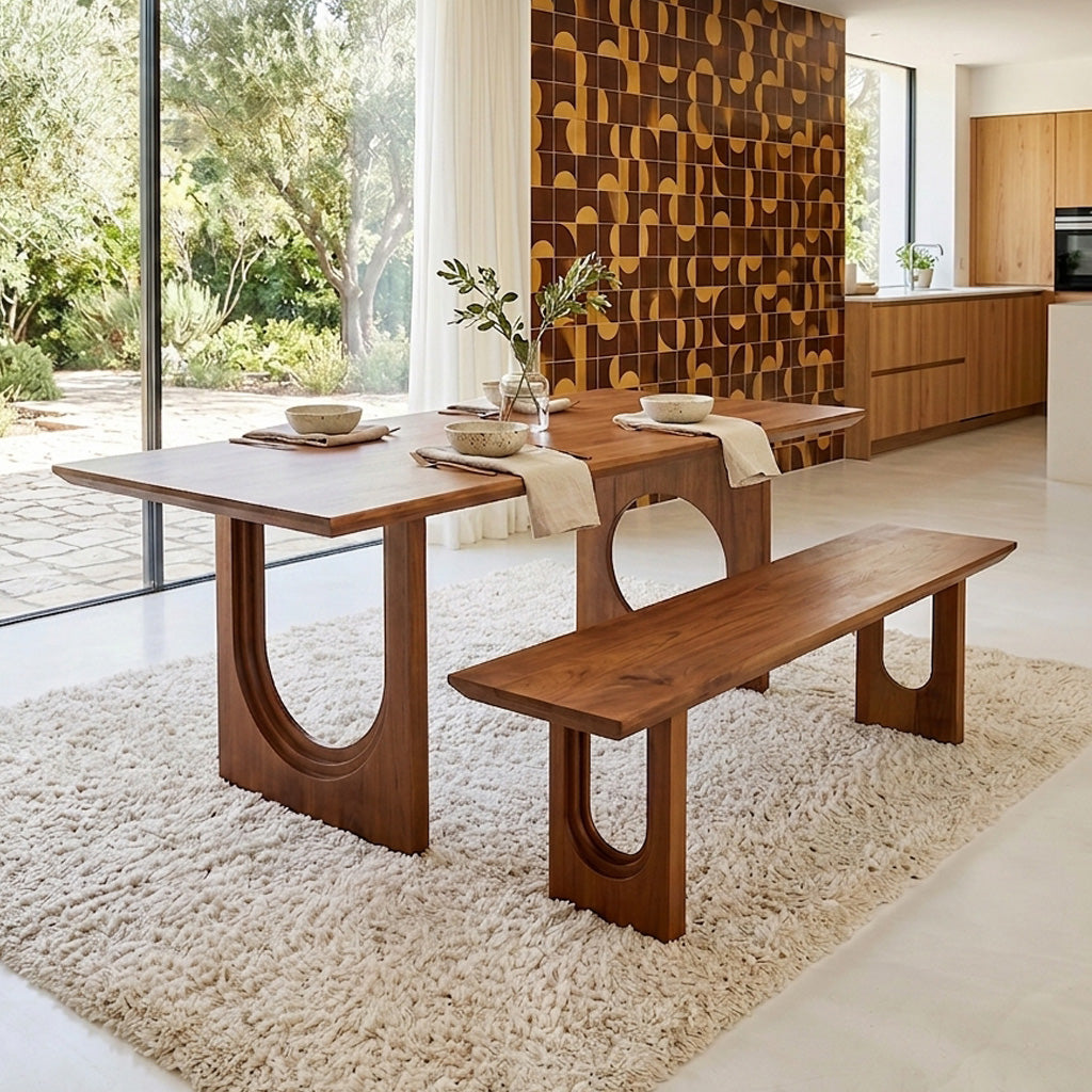 Stół do jadalni Bullnose Chamfered Mix Drewno mango 180cm Surowce