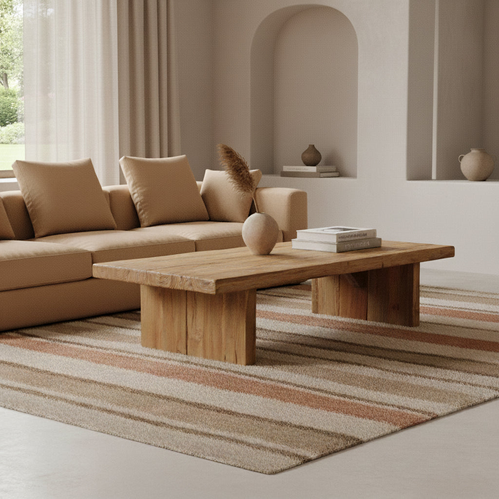 Stolik kawowy z drewna tekowego prostokątny FSC-recycled Raw Materials