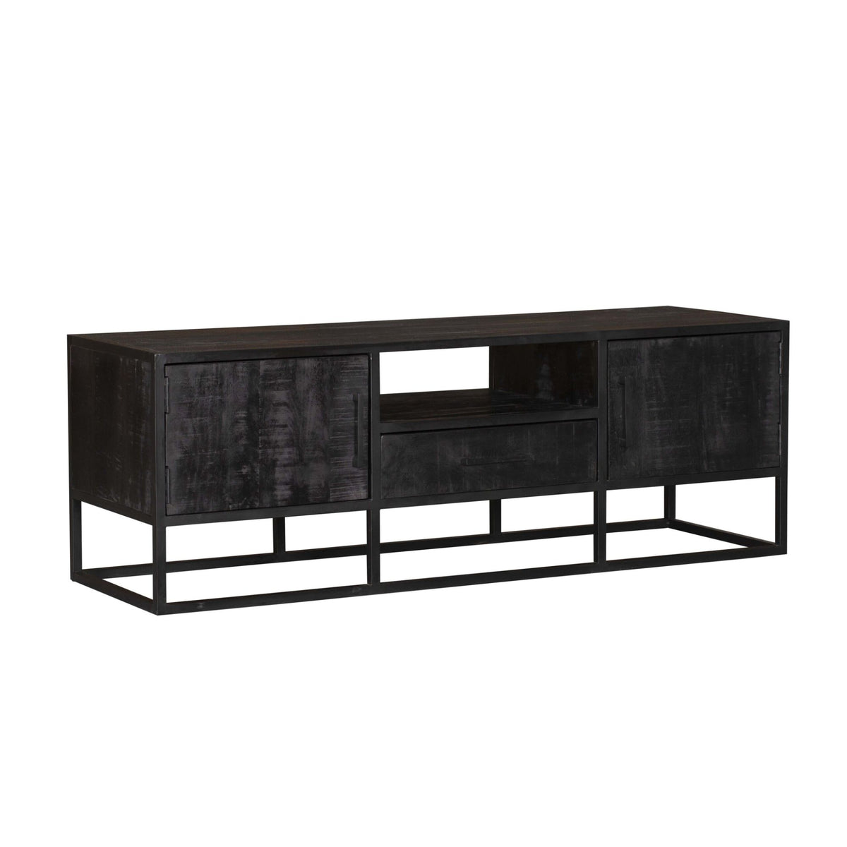 Szafka RTV Denver Drewno mango Czarna 145cm Starfurn