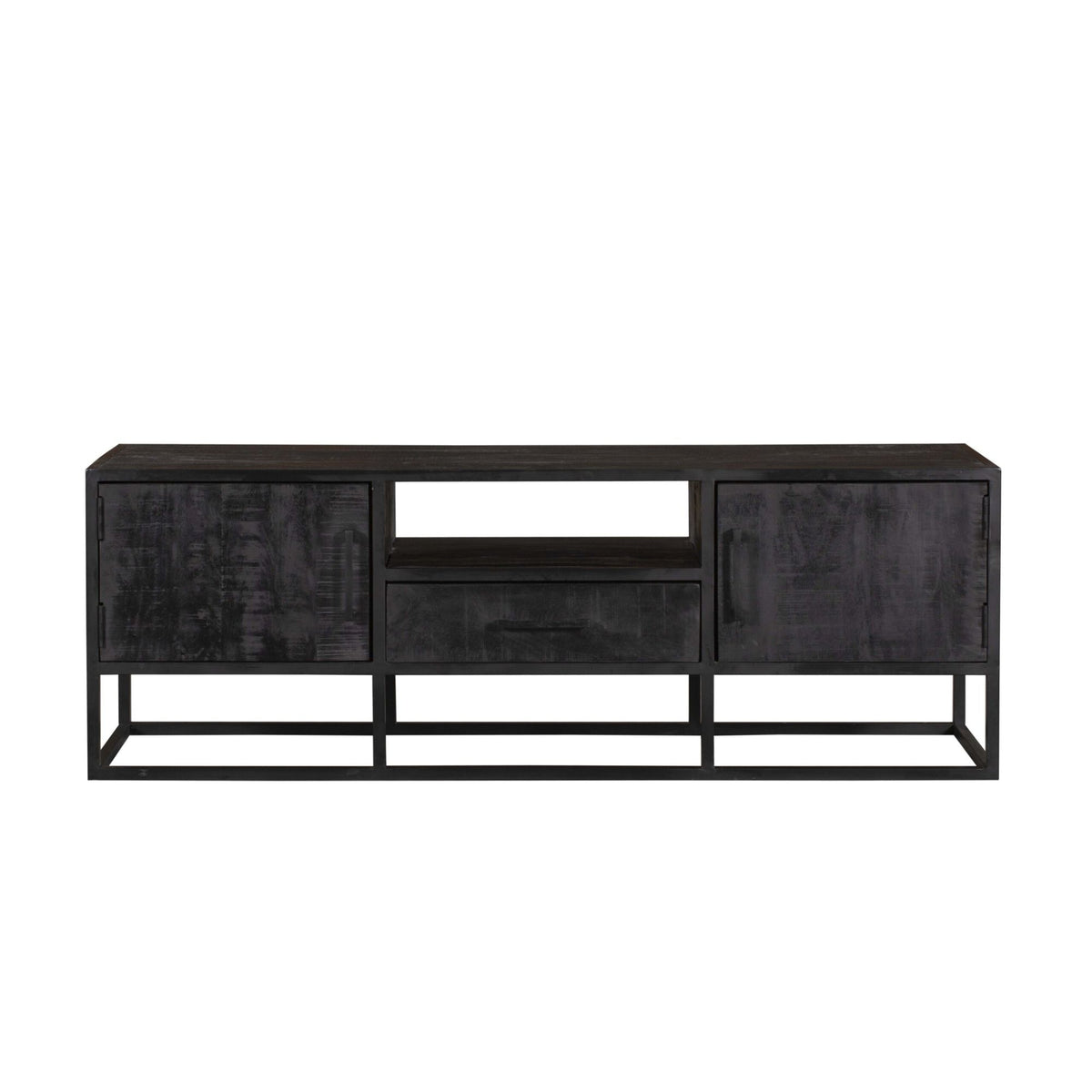 Szafka RTV Denver Drewno mango Czarna 145cm Starfurn