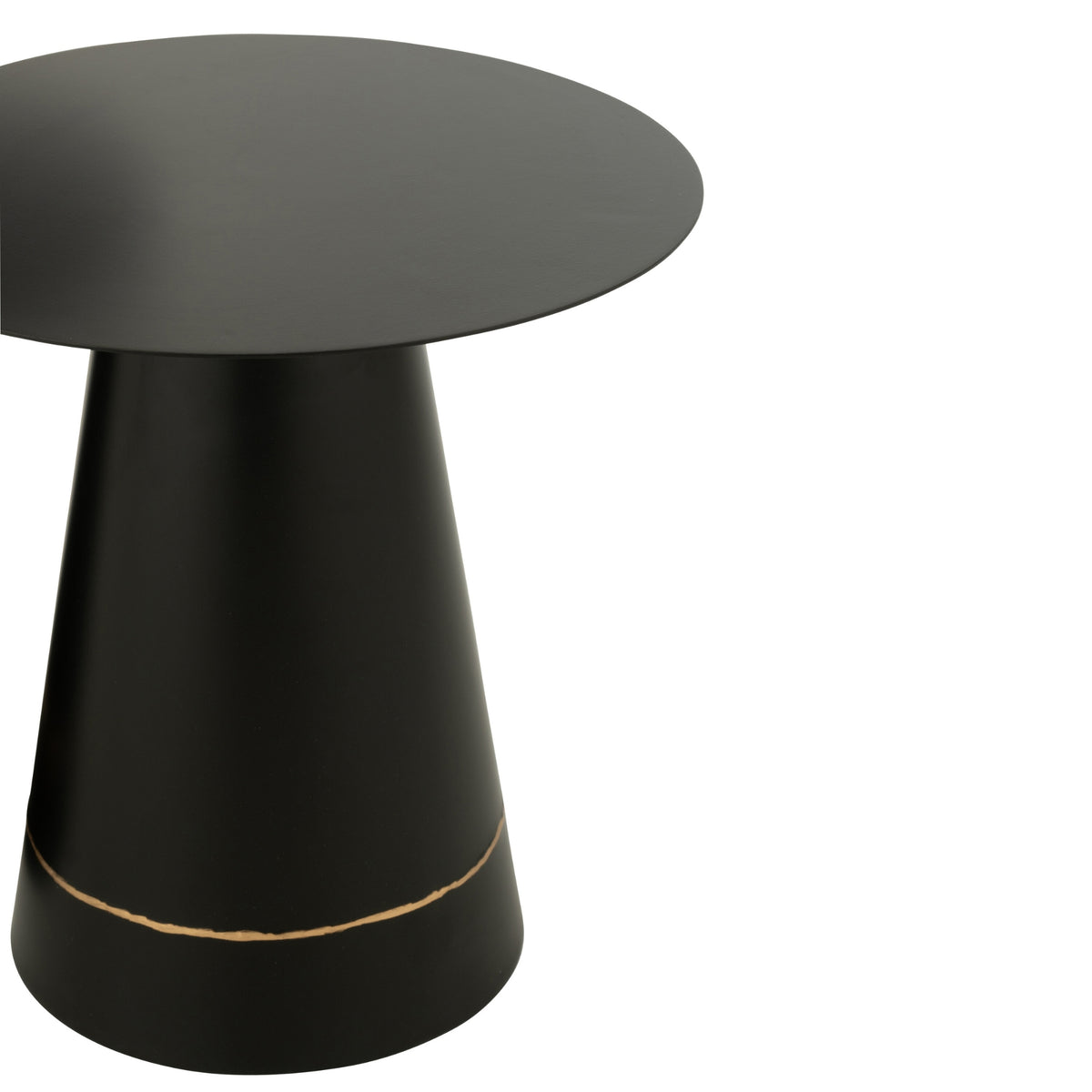 Bijzettafel Metaal Zwart/Goudkleurig Set van 2 J-Line - Bijzettafel - J-Line - livinglovely.nl