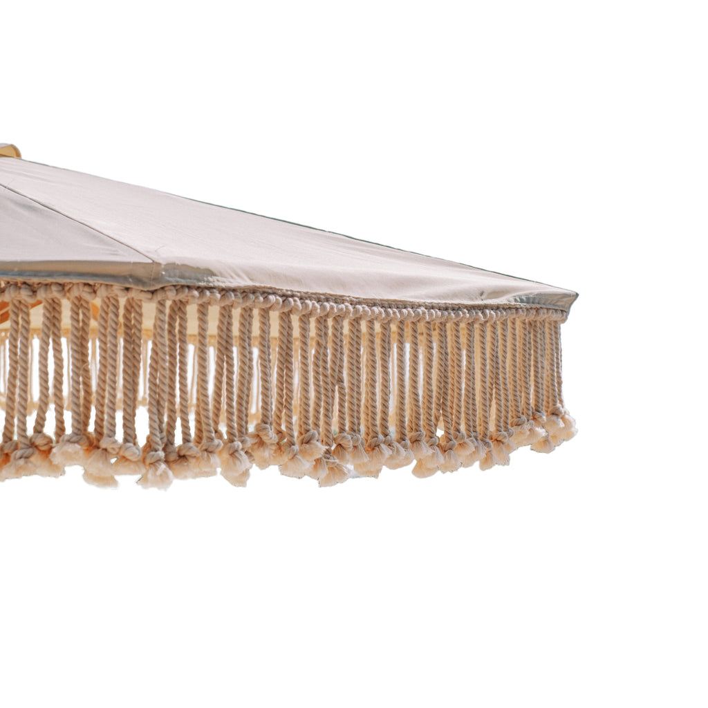 Canvas Parasol - Touwfringe Créme - 250cm - Parasol - Todo Bien - livinglovely.nl