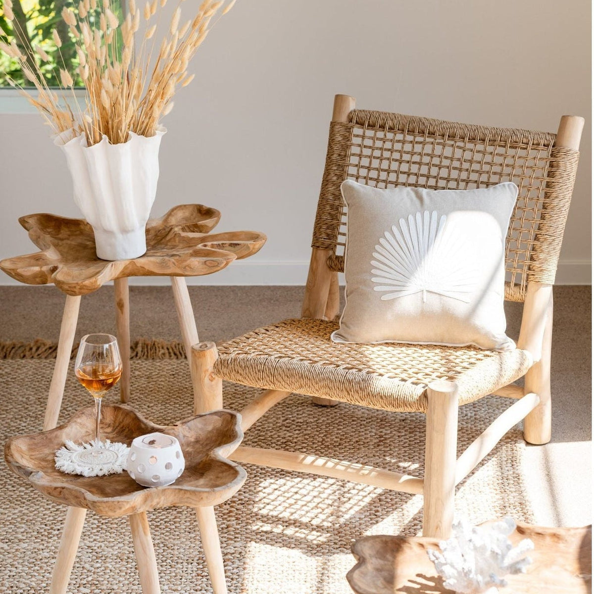 Fotel Vita Teak/Tworzywo sztuczne Naturalny J-Line
