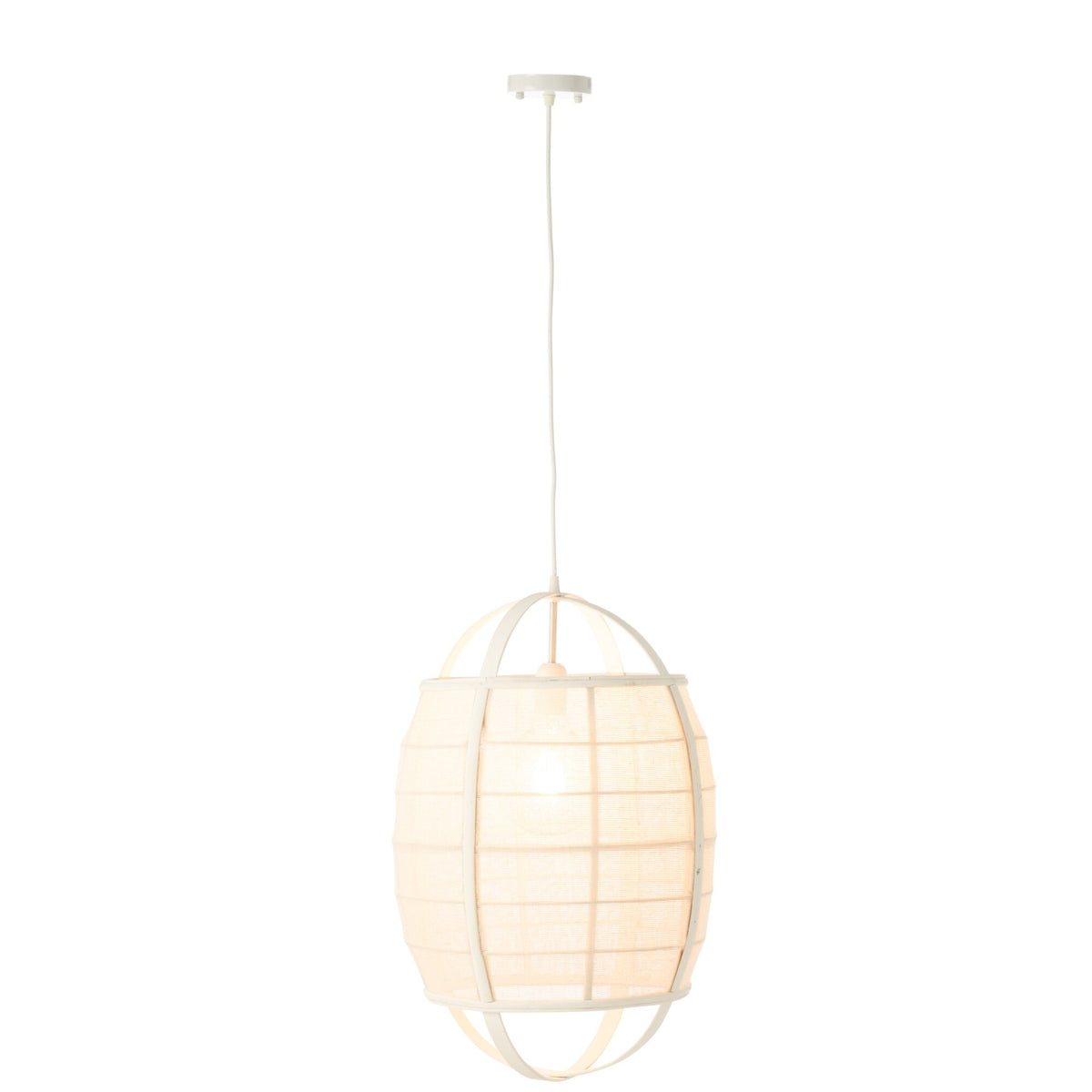 Lampa wisząca Ion Len/Bambus Biała Mała J-Line