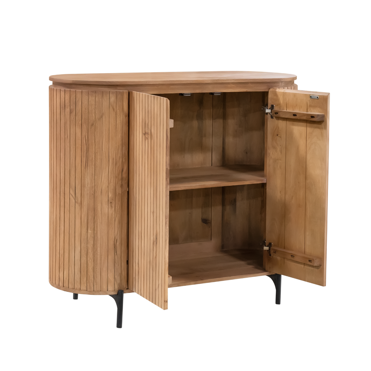 Kabinet Solana Naturel met geopende deurtjes en legplank