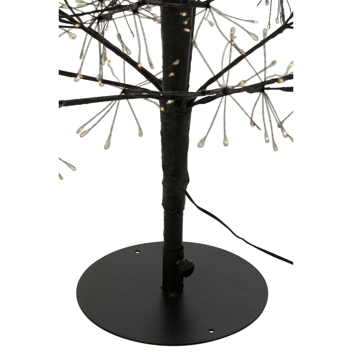 Kerstboom Led Warm Witte Lichten Ijzer Zwart Large H180cm van J-Line, compleet zicht op de kegelvorm