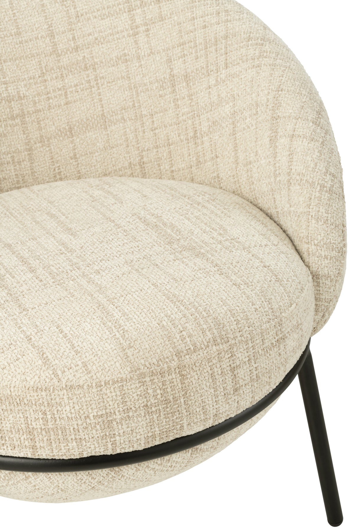 Loungstoel + krukje Napoli Beige J-Line - Loungestoel - J-Line - livinglovely.nl