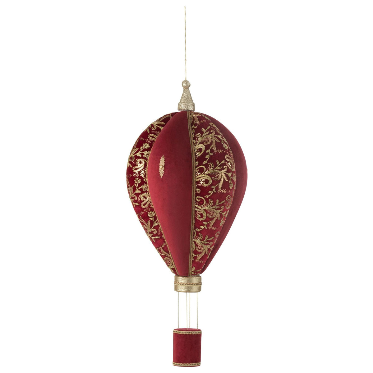 Dekoracja w kształcie balonu na ogrzane powietrze Czerwony/Złoty Duży Ø49cm x W125cm J-Line
