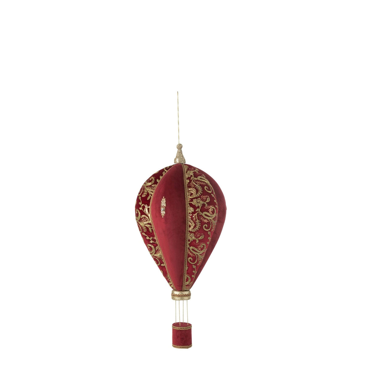 Dekoracja w kształcie balonu powietrznego Czerwony/Złoty Średni Ø41cm x W90cm J-Line