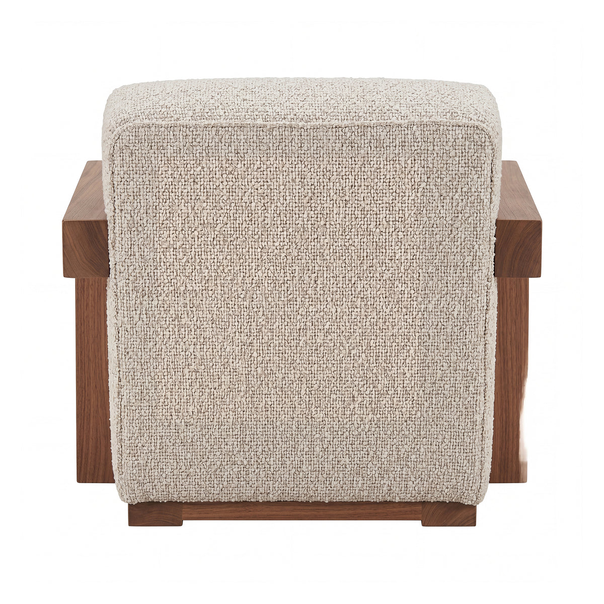 Nelo Fauteuil Linnenlook Crème Rubberhout van PTMD, bruine poten van rubberhout onder de fauteuil