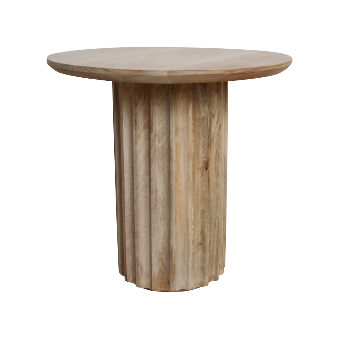 Stolik pomocniczy Bullnose Reversed Fluted Naturalny Ø50cm Raw Materials
