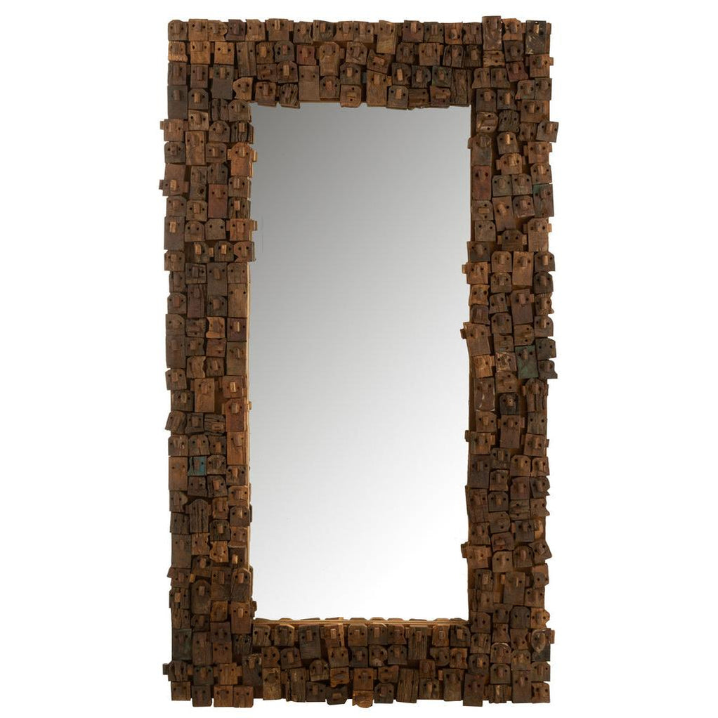 Lustro Syma Drewno z recyklingu/Lustro Naturalne Large J-Line