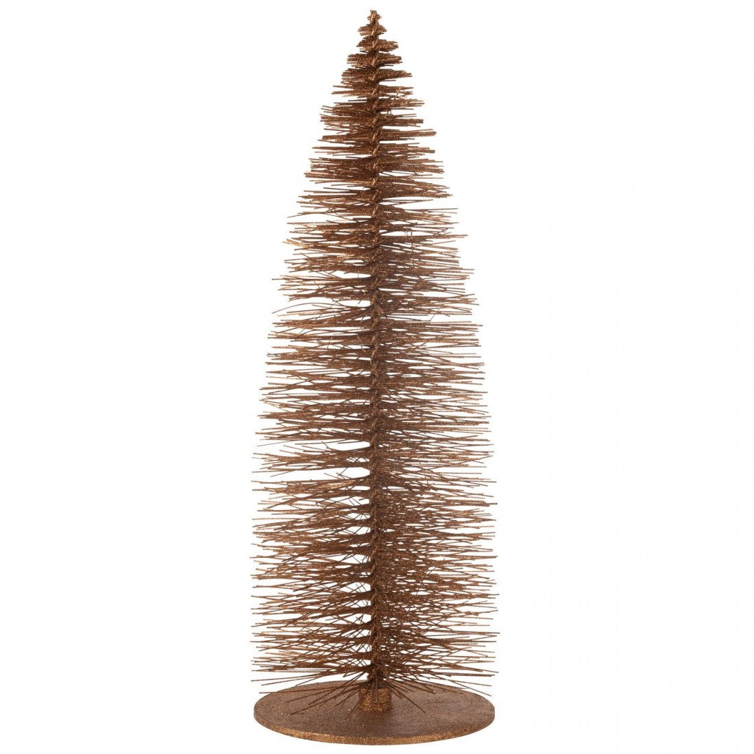 Choinka dekoracyjna, brokatowa, drewniana, brązowa, ekstra duża, H 140 cm, J-Line