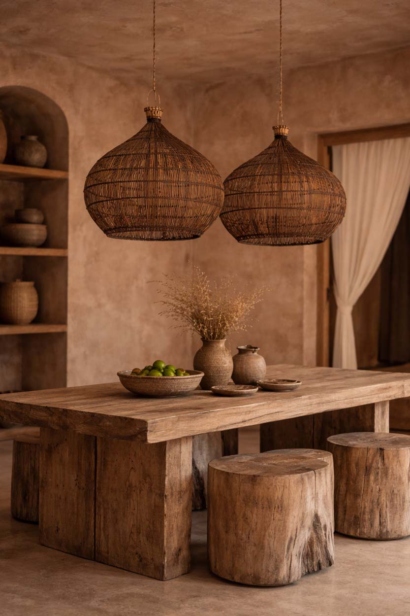Lampa wisząca Desert Gourd Ciemny Orzech Średni Bazar Bizar